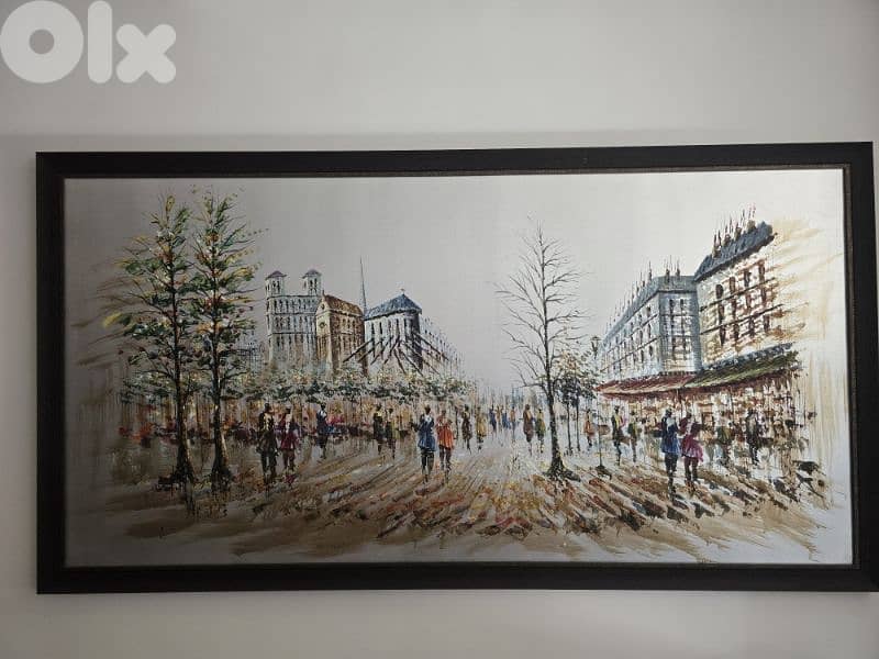 Elegant Parisian Street Painting for Sale 0