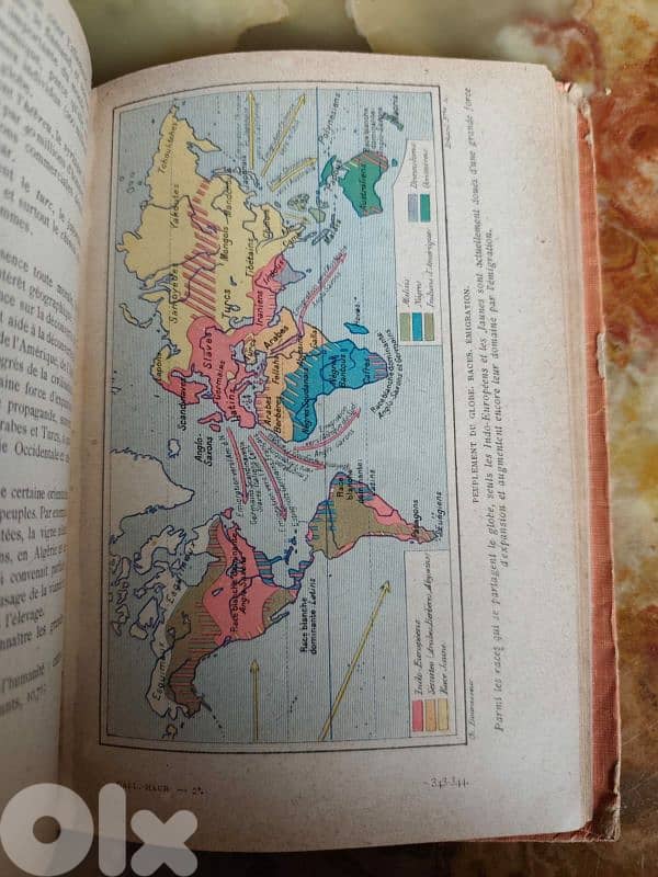 geographie generale 1929,librairie hachette,avec photos en couleurs 1