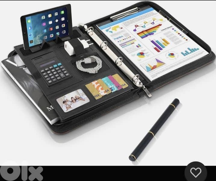 TLGREEN Case, Conference Folder, Leather +Zip, Waterproof. 4$ delivery 0