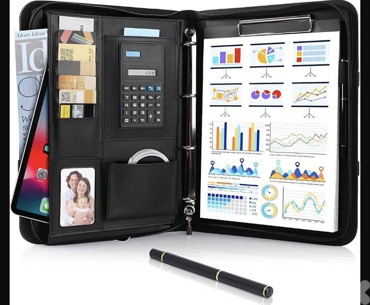 TLGREEN Case, Conference Folder, Leather +Zip, Waterproof. 4$ delivery 5