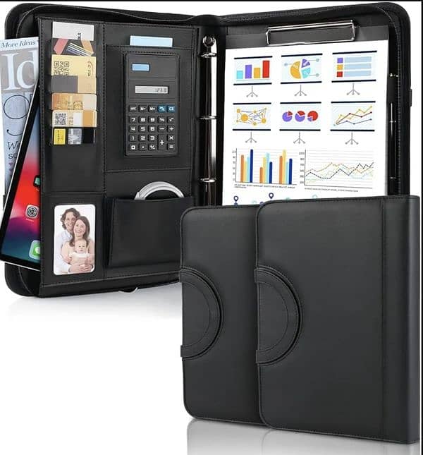 TLGREEN Case, Conference Folder, Leather +Zip, Waterproof. 4$ delivery 7