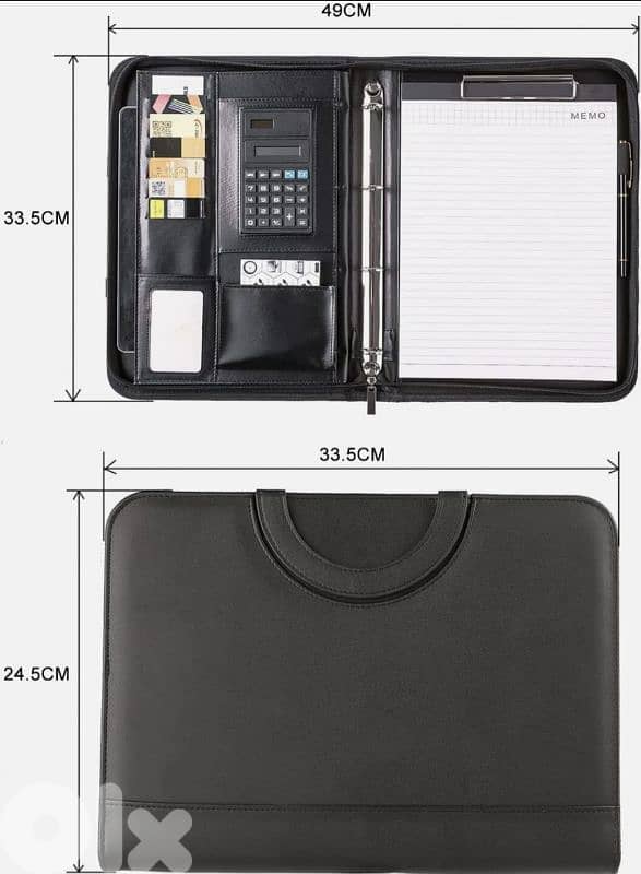 TLGREEN Case, Conference Folder, Leather +Zip, Waterproof. 4$ delivery 9
