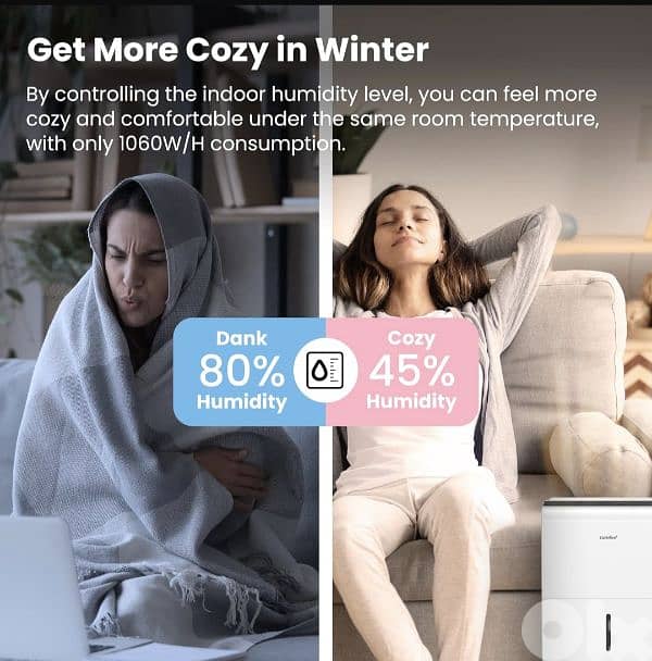 Comfee 30DEN7 Smart Dehumidifier, Eco friendly, low consumption. 3