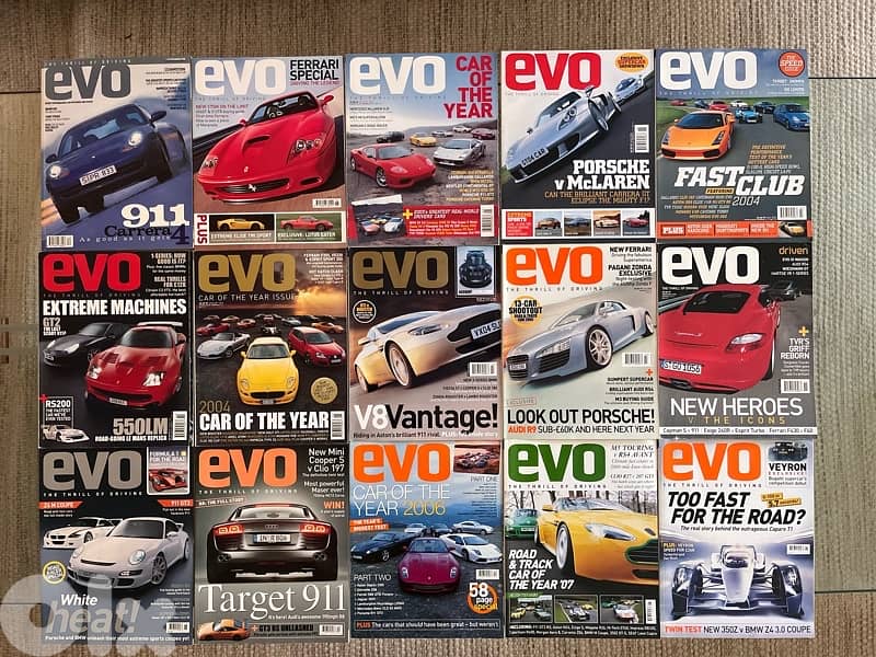 EVO  car magazine 31 issues, 7 of which “Car of the year” 0