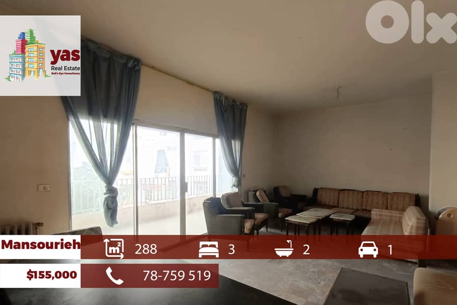 Mansourieh 280m2 | Well Maintained | Prime Location | Catch | AA 0