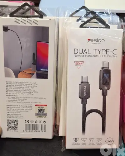 YESIDO CABLE DUAL TYPE-C 100W MAX OUTPUT CA179 7$