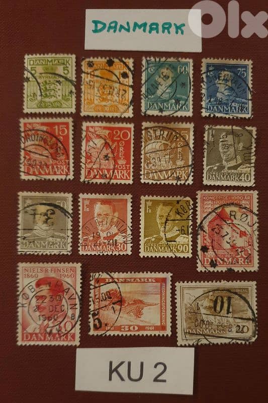 Danmark 1940's set of x 15 stamps Lot# KU-2 0