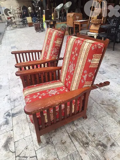 شاز موريس اصلي قديم خشب مسيف ضهر متحرك chaise morice