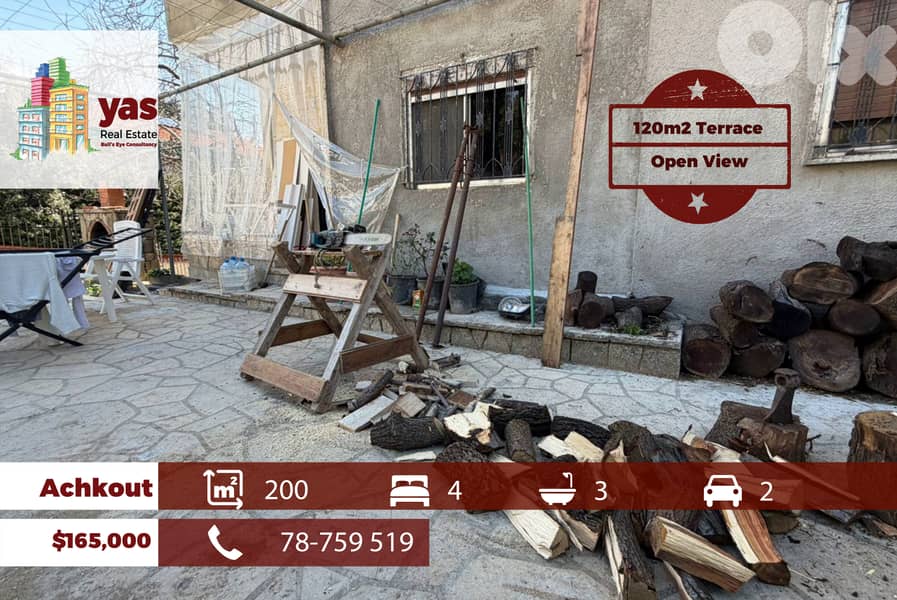 Achkout 200m2 | 120m2 Terrace | Open VIew | Classic | DA 0