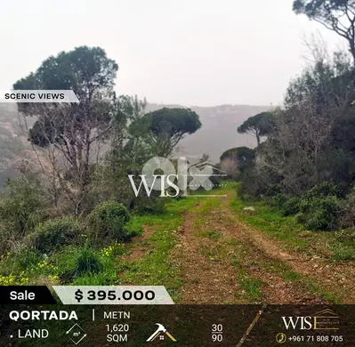 Prime 1,620 SQM Land for SALE in Qortada - Metn!