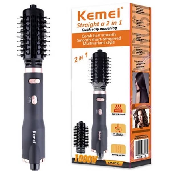 Kemei straightening and curling hair brush 0