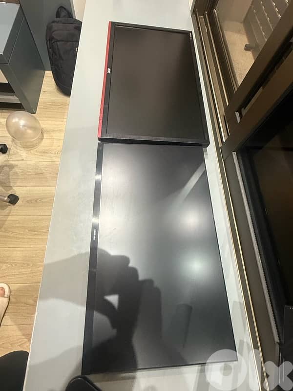 1 gaming monitor + 1 samsung monitor + Arm for both 1