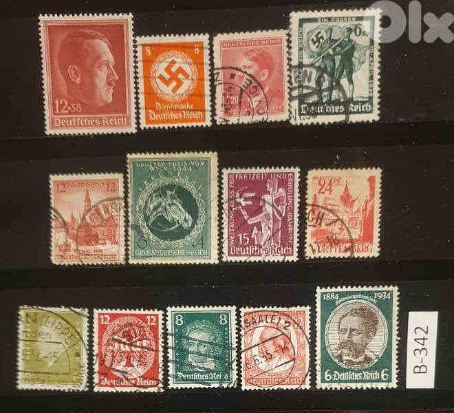 Germany Reich Nazi 13vstamps Lot # B-342 0