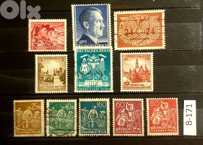 Germany Reich Nazi 11 stamps Lot # B-171 0