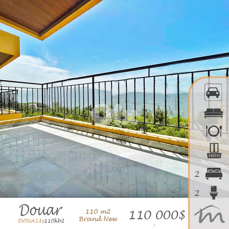 Douar | Brand New 2 Bedrooms Apt | Balcony | Open View | 3 Parking 0