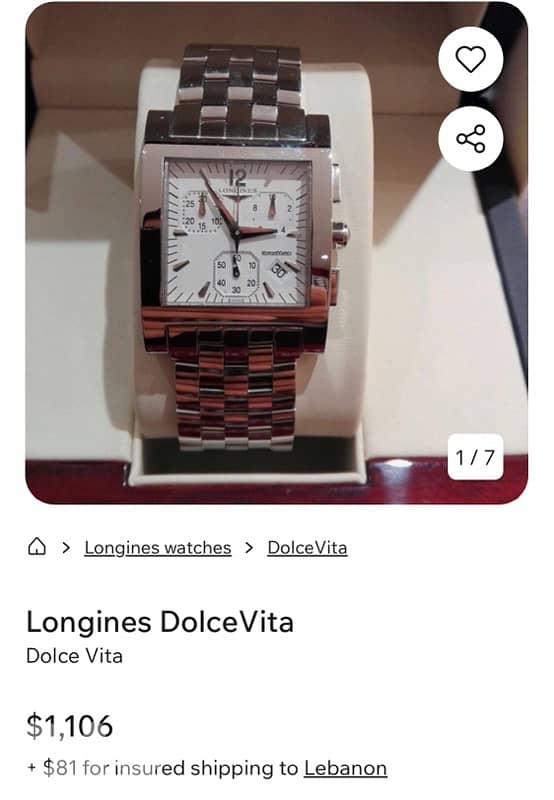 LONGINES DOLCE VITA SWISS MADE ORGINAL CHRONOGRAPH WORKING FINE ساعة 4