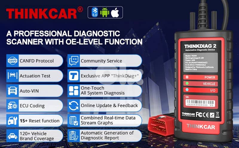 Thinkdiag 2: full system car scanner, special functions ecu coding. . 0