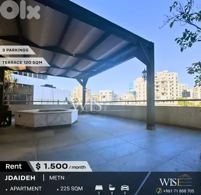 225 SQM Apartment for RENT in Jdeideh!