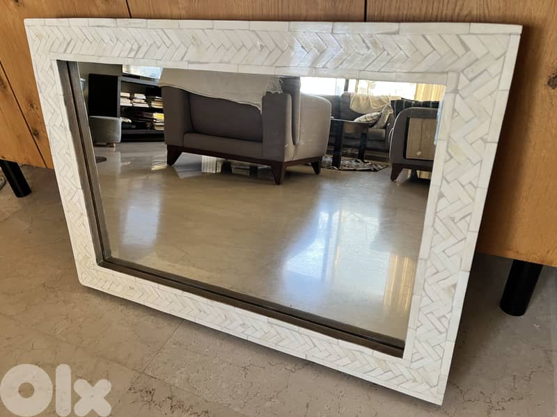 West Elm original bone inlay mirror 0