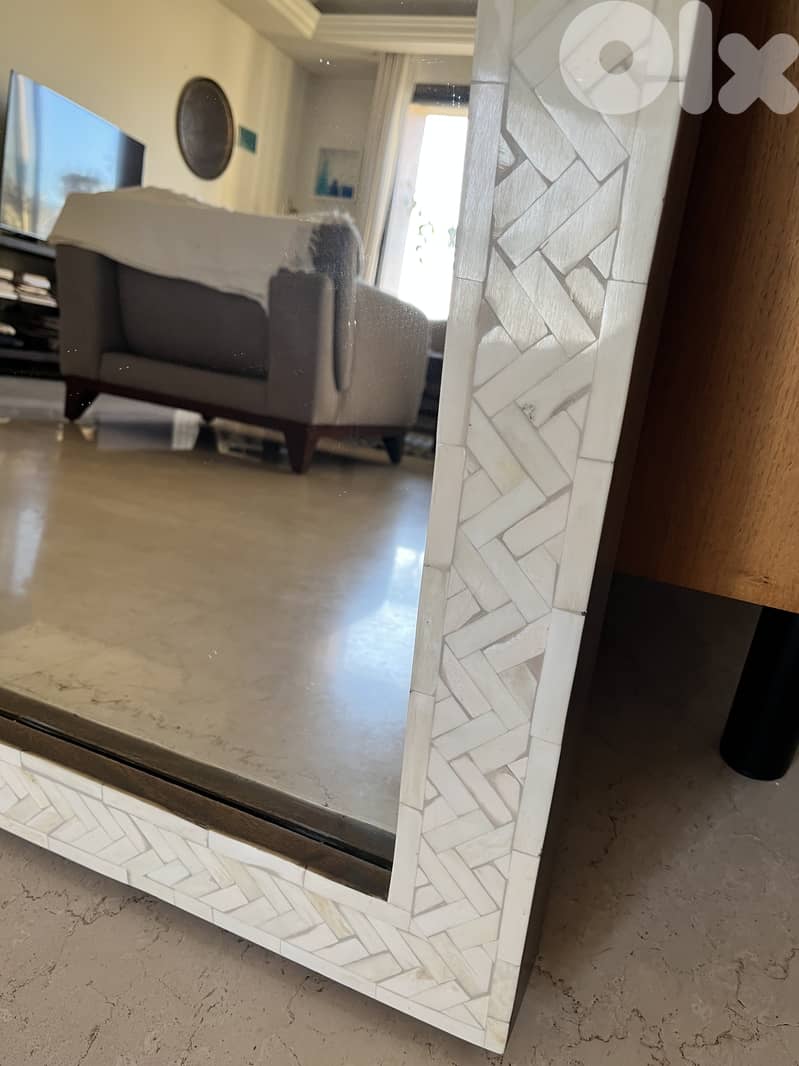 West Elm original bone inlay mirror 2