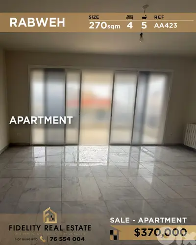 Apartment for sale in Rabweh AA423 شقة للبيع في ربوة