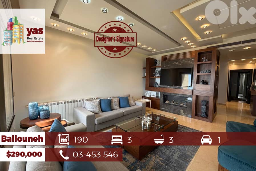 Ballouneh 190m2 | Prime Location | Designer Signature | Panoramic View 0