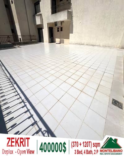 370 sqm Duplex For Sale in Zekrit زكريت with 120 sqm Terrace