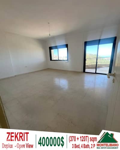 370 sqm Duplex For Sale in Zekrit زكريت with 120 sqm Terrace