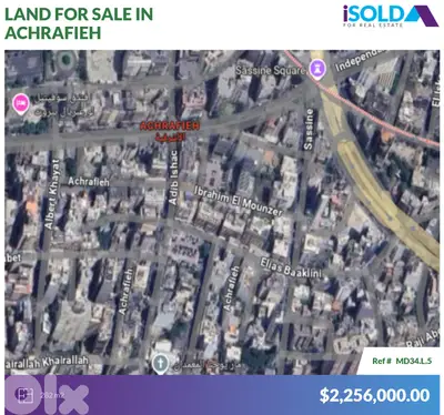 282m2 land+prime location 4sale in Achrafieh - أرض للبيع في الأشرفية