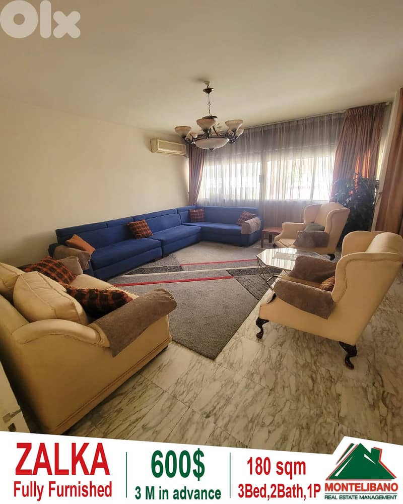 180 sqm Apartment For Rent in Zalka زلقا 0