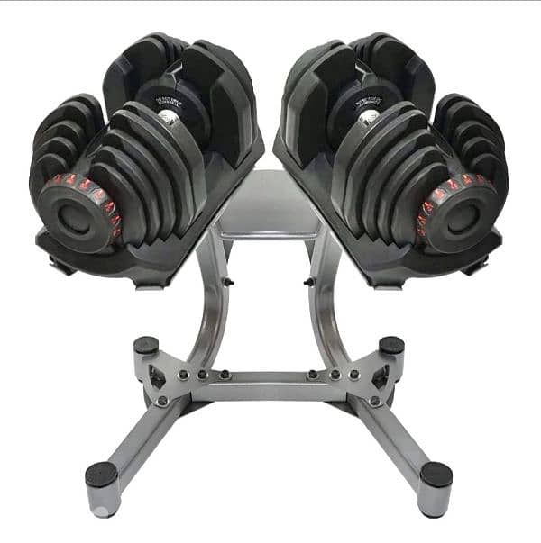 Bowflex dumbells with stand 0