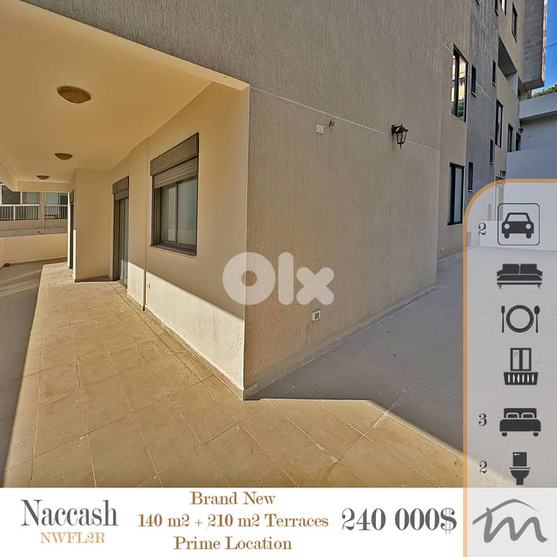 Naccashe | Brand New 3 Bedrooms Apartment + 210m² Terrace & Garden 0