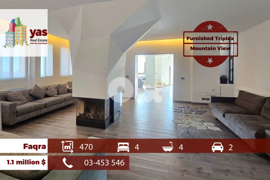 Faqra 470m2 | Furnished Triplex | Mountain View | Classy Area | DA 0