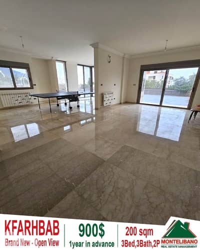 200 sqm Apartment For Rent in Kfarhbab كفرحباب with Open View