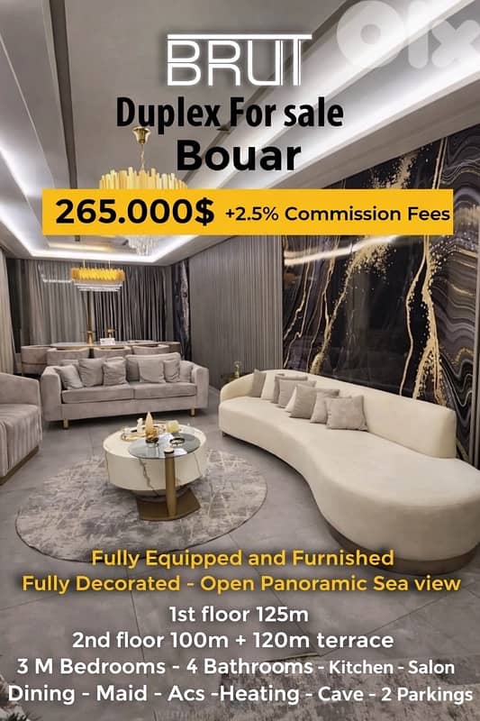 265 Fully Equipped Duplex for sale in Bouar - Open Panoramic sea view 0