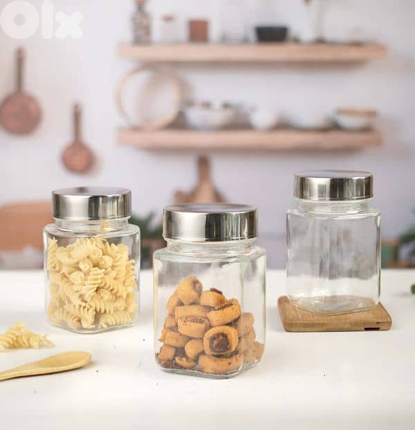 Glass Storage Jar 3 pcs set 0