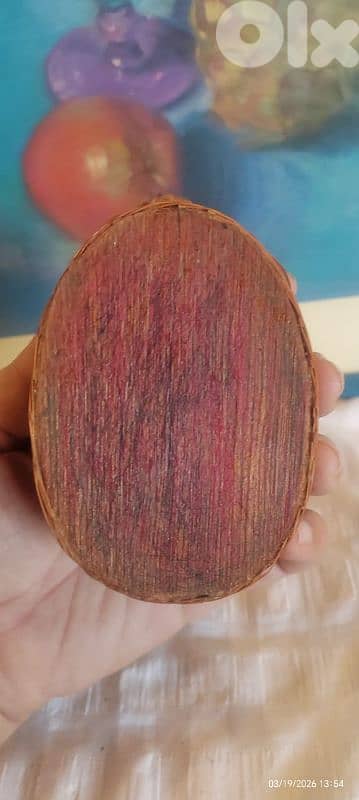Vintage 1960s Zhejiang Handicrafts Woven Wood Covered Chick Basket 4