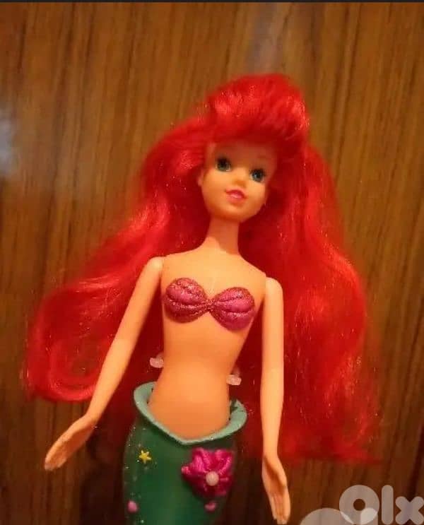 ARIEL THE LITTLE MERMAID Simba still good doll flexi plastic tail=22$ 1