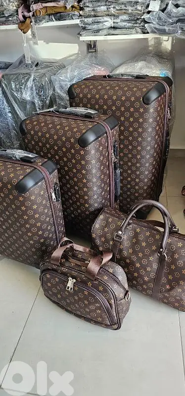 Set leather suitcases travel bags luggage 8I-539225