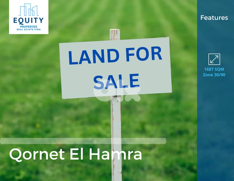 1687 SQM Land For Sale In Qornet El Hamra #RH24310 0
