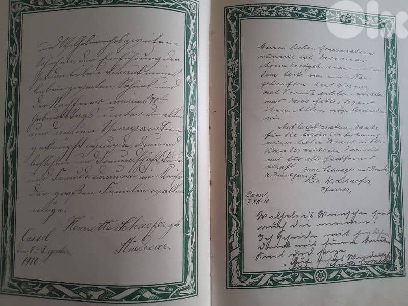 1910 rare visitor book handwritten collectable 29x16 cm 6