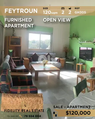 Apartment for sale in Feytroun GH305  شقة مفروشة للبيع في فيطرون