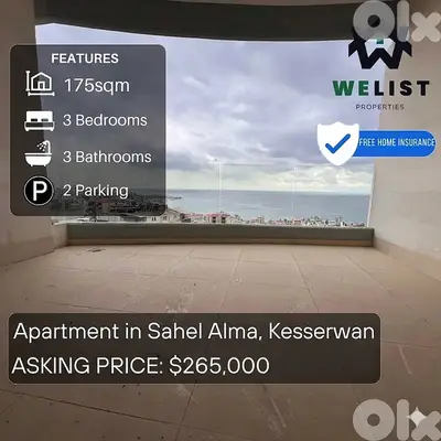 Apartment for sale in Sahel Alma - Jounieh, Kesserwan