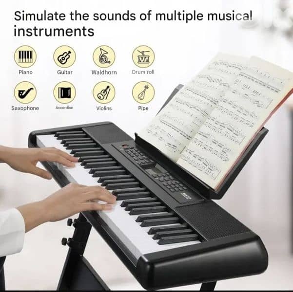Likegreen Piano Set 61-Key LED Electronic Keyboard+ music rest stand. 0