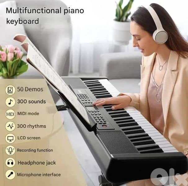 Likegreen Piano Set 61-Key LED Electronic Keyboard+ music rest stand. 3
