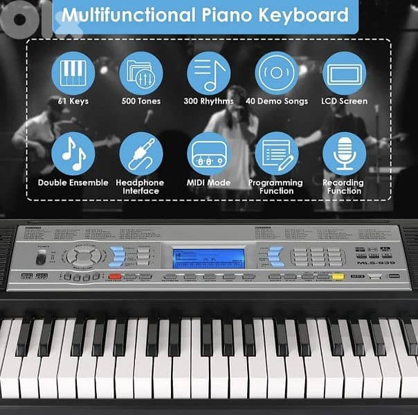 Femor 61 Key Digital Piano Keyboard + Recording Function/5$ delivery 1