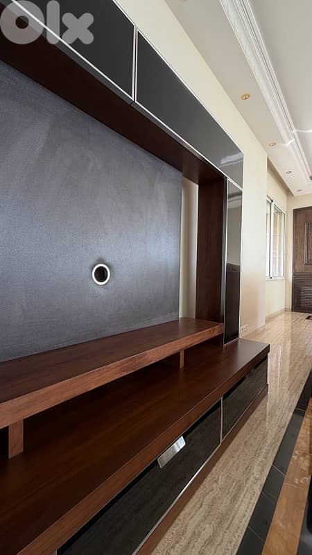 wood brown and black TV unit 2