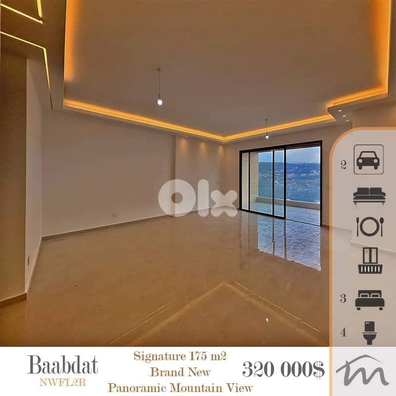 Baabdat | Signature | Brand New 3 Bedrooms Apartment | Panoramic View 0
