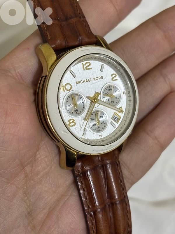 Michael Kors Chronograph - Brown leather strap - Working 1