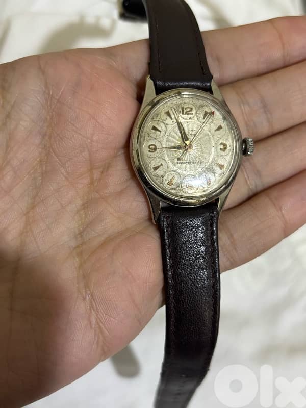 Vintage Rare Swiss Manual Wind Watch•FHF 73-4 Mvnt•Bullseye Dial•1950s 1
